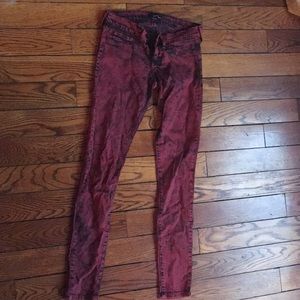 Tie die red Black jeans